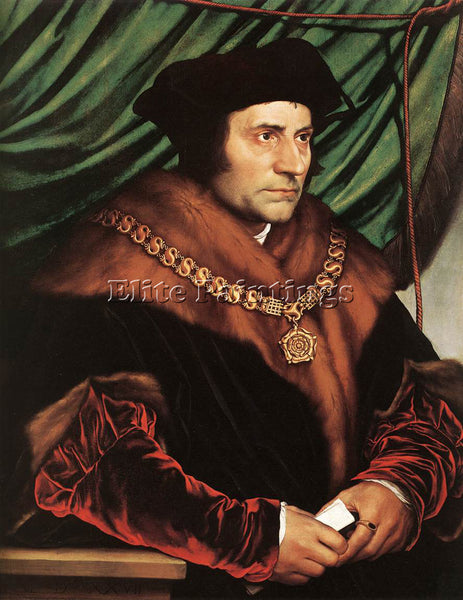 HANS HOLBEIN THE YOUNGER SIR THOMAS MORE2 ARTIST PAINTING REPRODUCTION HANDMADE
