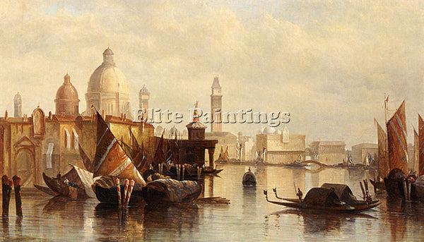 JAMES HOLLAND  A VIEW OF VENICE ARTIST PAINTING REPRODUCTION HANDMADE OIL CANVAS