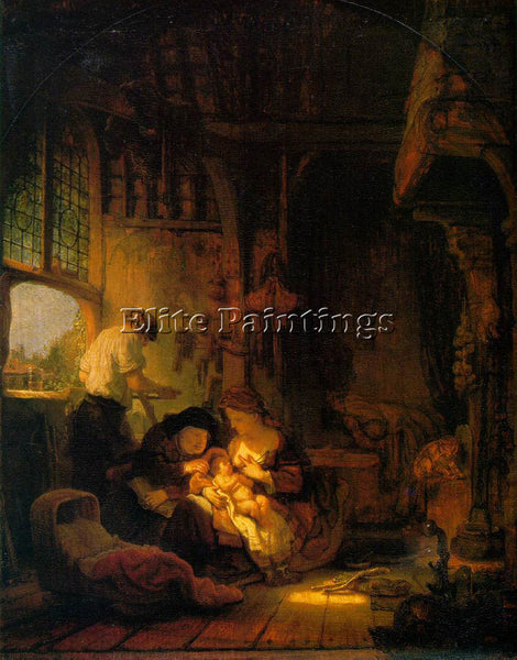 REMBRANDT HOLY FAMILY ARTIST PAINTING REPRODUCTION HANDMADE OIL CANVAS REPRO ART