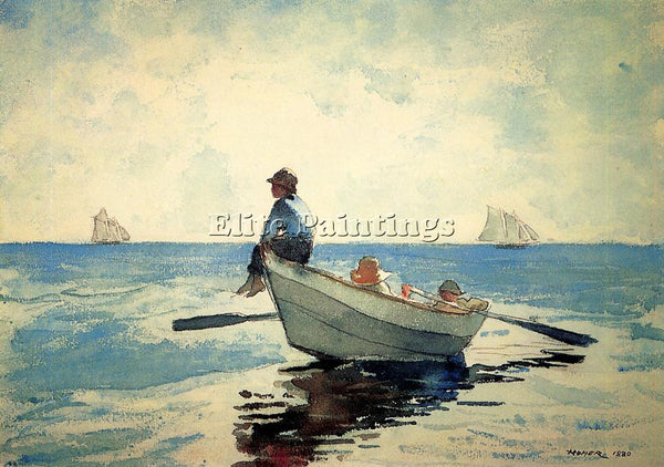 WINSLOW HOMER BOYS IN A DORY2 ARTIST PAINTING REPRODUCTION HANDMADE CANVAS REPRO