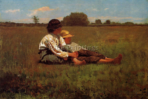 WINSLOW HOMER BOYS IN A PASTURE ARTIST PAINTING REPRODUCTION HANDMADE OIL CANVAS