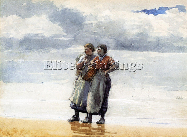 WINSLOW HOMER DAUGHTERS OF THE SEA ARTIST PAINTING REPRODUCTION HANDMADE OIL ART