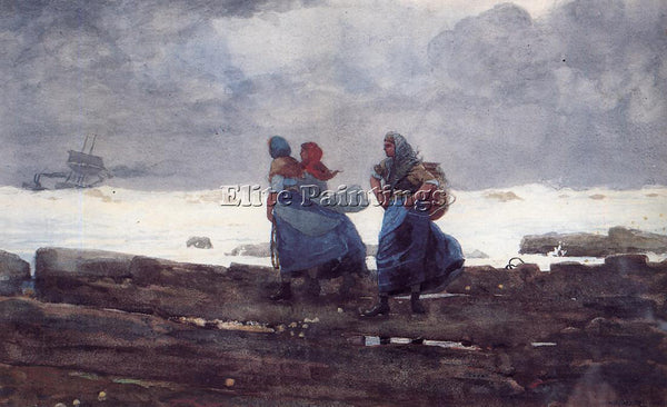 WINSLOW HOMER FISHERWIVES ARTIST PAINTING REPRODUCTION HANDMADE OIL CANVAS REPRO