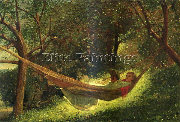 WINSLOW HOMER GIRL IN A HAMMOCK ARTIST PAINTING REPRODUCTION HANDMADE OIL CANVAS