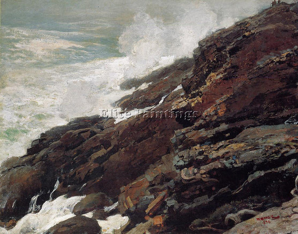 WINSLOW HOMER HIGH CLIFF COAST OF MAINE ARTIST PAINTING REPRODUCTION HANDMADE