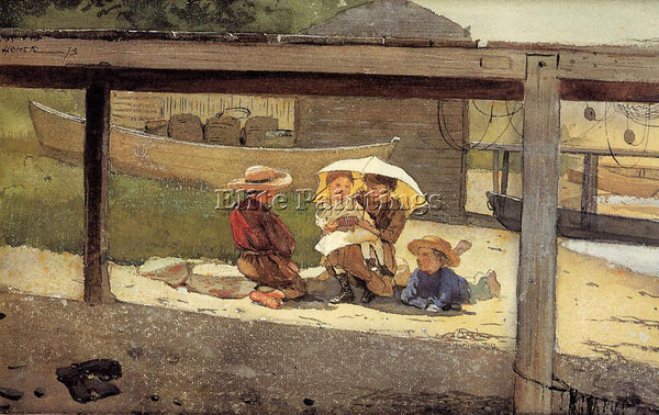 WINSLOW HOMER IN CHARGE OF BABY ARTIST PAINTING REPRODUCTION HANDMADE OIL CANVAS