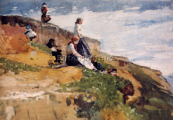 WINSLOW HOMER ON THE CLIFF ARTIST PAINTING REPRODUCTION HANDMADE OIL CANVAS DECO
