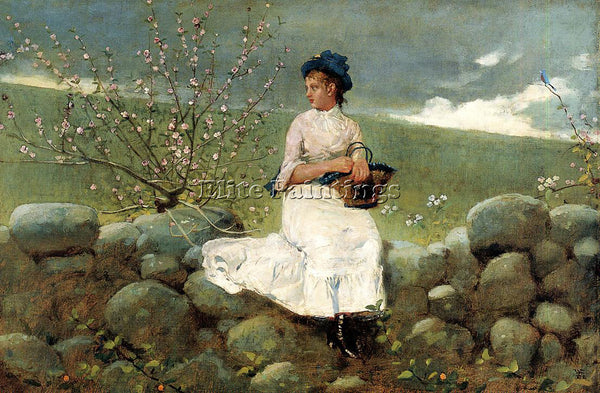 WINSLOW HOMER PEACH BLOSSOMS ARTIST PAINTING REPRODUCTION HANDMADE CANVAS REPRO
