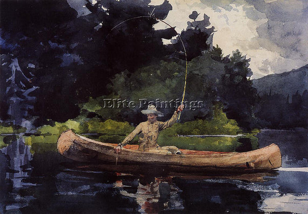 WINSLOW HOMER PLAYING HIM AKA THE NORTH WOODS ARTIST PAINTING REPRODUCTION OIL