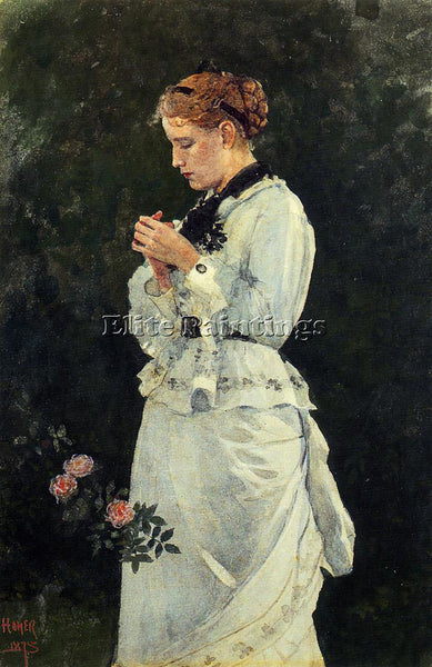 WINSLOW HOMER PORTRAIT OF A LADY ARTIST PAINTING REPRODUCTION HANDMADE OIL REPRO