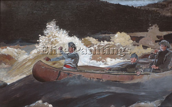 WINSLOW HOMER SHOOTING THE RAPIDS ARTIST PAINTING REPRODUCTION HANDMADE OIL DECO