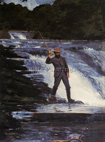 WINSLOW HOMER THE ANGLER ARTIST PAINTING REPRODUCTION HANDMADE CANVAS REPRO WALL