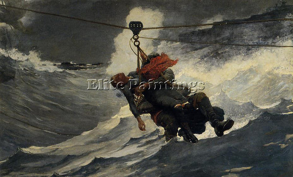 WINSLOW HOMER THE LIFE LINE ARTIST PAINTING REPRODUCTION HANDMADE OIL CANVAS ART