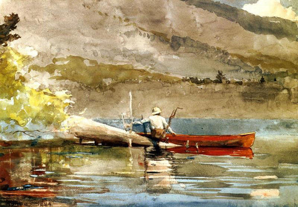 WINSLOW HOMER THE RED CANOE2 ARTIST PAINTING REPRODUCTION HANDMADE CANVAS REPRO