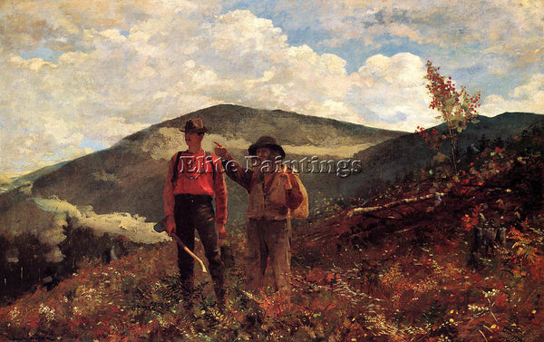 WINSLOW HOMER THE TWO GUIDES ARTIST PAINTING REPRODUCTION HANDMADE CANVAS REPRO