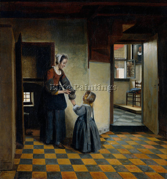 PIETER DE HOOCH WOMAN WITH A CHILD IN A PANTRY ARTIST PAINTING REPRODUCTION OIL