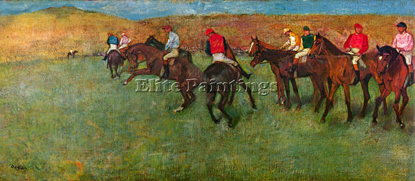 DEGAS HORSE RACE BEFORE THE START ARTIST PAINTING REPRODUCTION HANDMADE OIL DECO