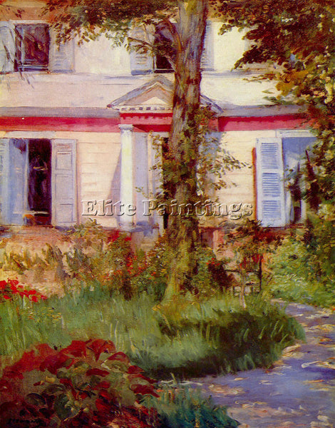 MANET HOUSE IN RUEIL BY EDOUARD MANET ARTIST PAINTING REPRODUCTION HANDMADE OIL