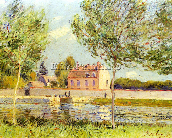 ALFRED SISLEY HOUSES ON THE BANKS OF THE LOING ARTIST PAINTING REPRODUCTION OIL