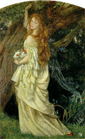 ARTHUR HUGHES OPHELIA AND WILL HE NOT COME AGAIN ARTIST PAINTING HANDMADE CANVAS