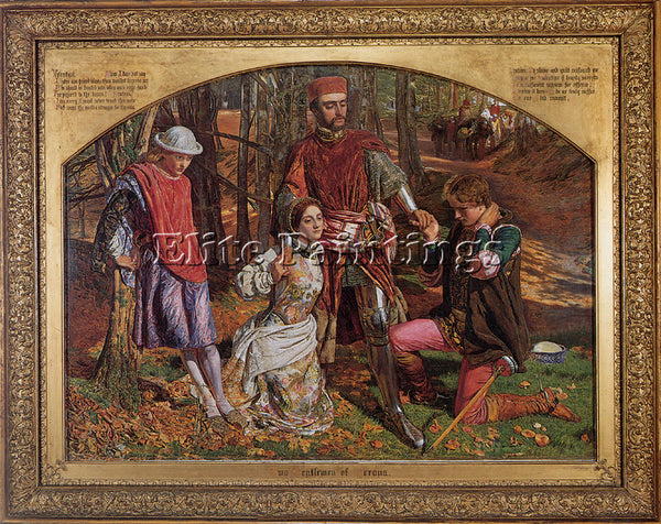 WILLIAM HOLMAN HUNT VALENTINE RESCUING SYLVIA FROM PROTEUS ARTIST PAINTING REPRO