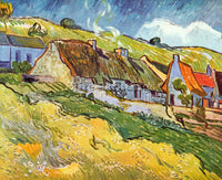 VAN GOGH HUTS IN AUVERS ARTIST PAINTING REPRODUCTION HANDMADE CANVAS REPRO WALL