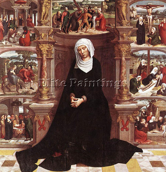 ADRIAEN ISENBRANDT OUR LADY OF THE SEVEN SORROWS ARTIST PAINTING HANDMADE CANVAS