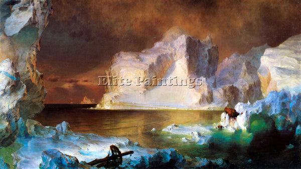 HUDSON RIVER ICEBERG BY FREDERICK EDWIN CHURCH ARTIST PAINTING REPRODUCTION OIL