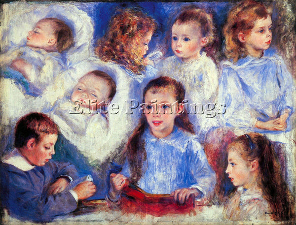 RENOIR IMAGES OF CHILDREN S CHARACTER HEADS ARTIST PAINTING HANDMADE OIL CANVAS