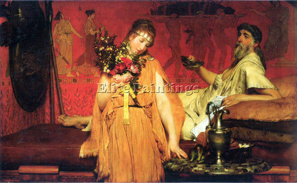 ALMA-TADEMA IN A STATE OF TREPIDATION ARTIST PAINTING REPRODUCTION HANDMADE OIL