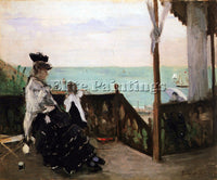 MORISOT IN A VILLA ON THE BEACH ARTIST PAINTING REPRODUCTION HANDMADE OIL CANVAS