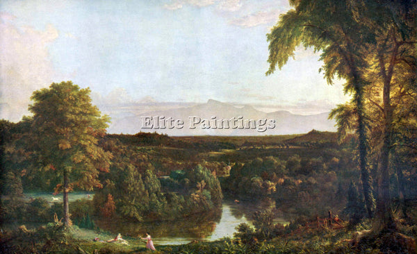 HUDSON RIVER IN THE CATSKILLS THOMAS COLE ARTIST PAINTING REPRODUCTION HANDMADE