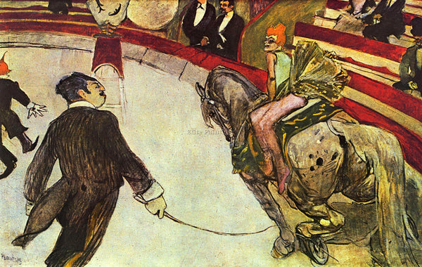 TOULOUSE-LAUTREC IN THE CIRCUS ARTIST PAINTING REPRODUCTION HANDMADE OIL CANVAS