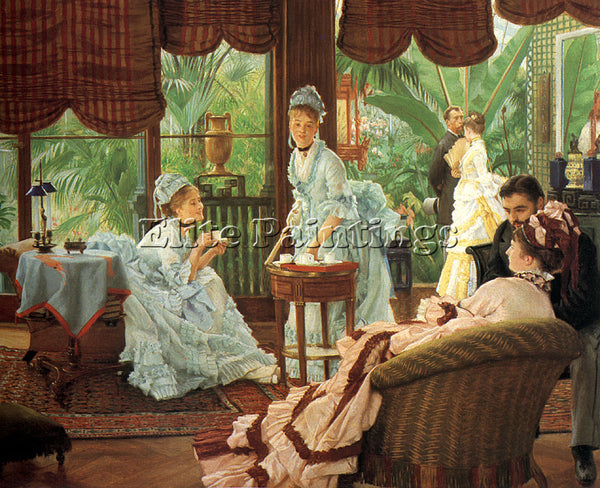 JAMES JACQUES-JOSEPH TISSOT IN THE CONSERVATORY ARTIST PAINTING REPRODUCTION OIL