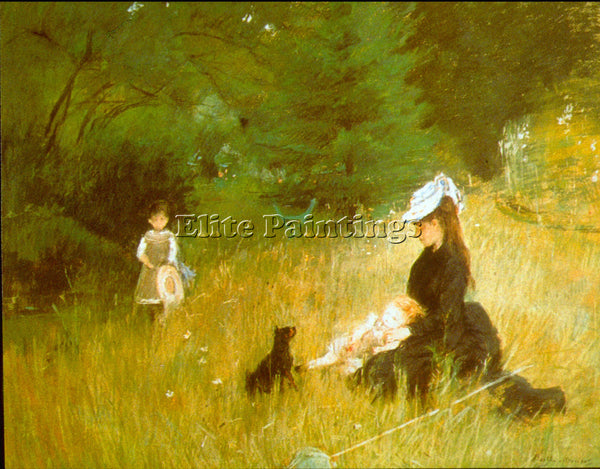 MORISOT IN THE GRASS ARTIST PAINTING REPRODUCTION HANDMADE OIL CANVAS REPRO WALL