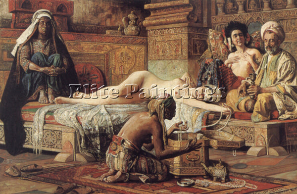 GYULA TORNAI IN THE HAREM ARTIST PAINTING REPRODUCTION HANDMADE OIL CANVAS REPRO