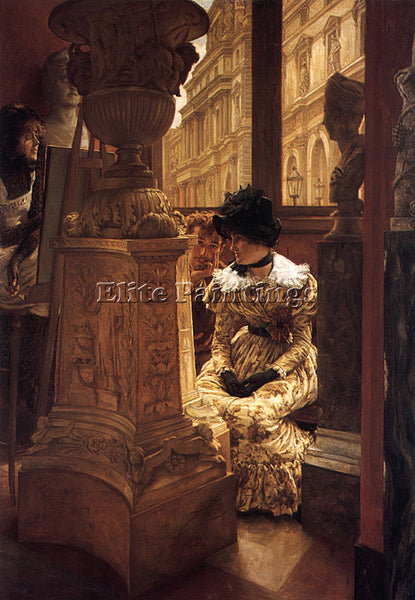 JAMES JACQUES-JOSEPH TISSOT IN THE LOUVRE ARTIST PAINTING REPRODUCTION HANDMADE