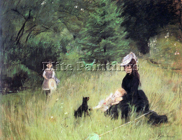 MORISOT IN THE MEADOW ARTIST PAINTING REPRODUCTION HANDMADE OIL CANVAS REPRO ART