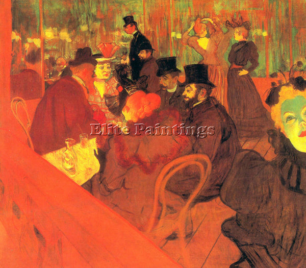 TOULOUSE-LAUTREC IN THE MOULIN ROUGE ARTIST PAINTING REPRODUCTION HANDMADE OIL