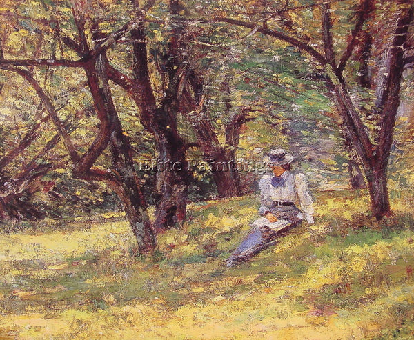 THEODORE ROBINSON IN THE ORCHARD ARTIST PAINTING REPRODUCTION HANDMADE OIL REPRO
