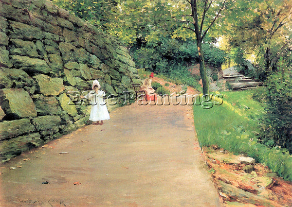 WILLIAM MERRITT CASE IN THE PARK A BYWAY ARTIST PAINTING REPRODUCTION HANDMADE