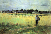 MORISOT IN WHEAT FIELD ARTIST PAINTING REPRODUCTION HANDMADE CANVAS REPRO WALL