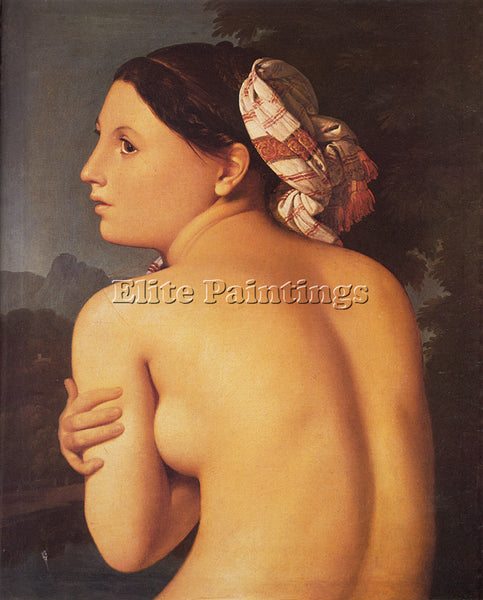JEAN-AUGUSTE DOMINIQUE INGRES HALF FIGURE OF A BATHER ARTIST PAINTING HANDMADE