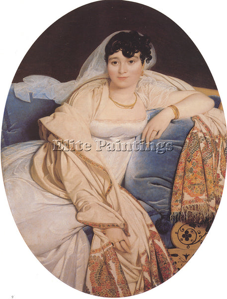 JEAN AUGUSTE DOMINIQUE INGRES MADAME RIVIERE ARTIST PAINTING HANDMADE OIL CANVAS
