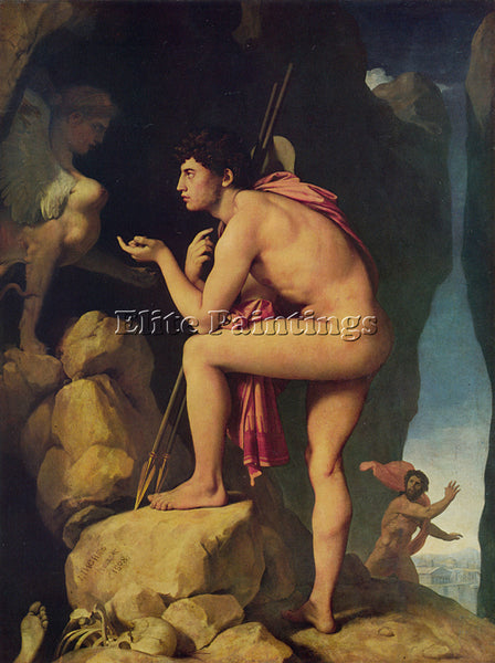 JEAN AUGUSTE DOMINIQUE INGRES OEDIPUS AND THE SPHINX ARTIST PAINTING HANDMADE
