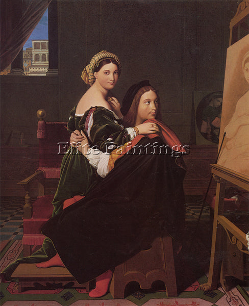 JEAN-AUGUSTE DOMINIQUE INGRES RAPHAEL AND THE FORNARINA ARTIST PAINTING HANDMADE