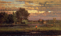 GEORGE INNESS CLEARING UP ARTIST PAINTING REPRODUCTION HANDMADE OIL CANVAS REPRO