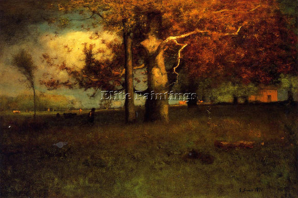 GEORGE INNESS EARLY AUTUMN MONTCLAIR ARTIST PAINTING REPRODUCTION HANDMADE OIL