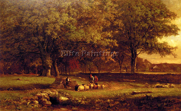 GEORGE INNESS EVENING ARTIST PAINTING REPRODUCTION HANDMADE OIL CANVAS REPRO ART