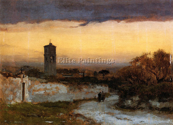 GEORGE INNESS MONASTERY AT ALBANO ARTIST PAINTING REPRODUCTION HANDMADE OIL DECO